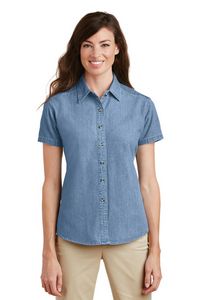 Port & Company® Ladies' Short Sleeve Value Denim Shirt