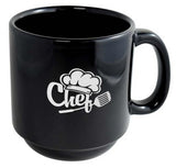 MacKenzie 12oz black stackable mug - Etched