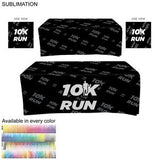 Outdoor Use Sublimated Box style Fitted tablecloth for a 6' Table, Closed back