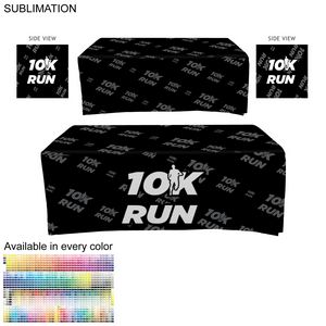 Outdoor Use Sublimated Box style Fitted tablecloth for a 6' Table, Closed back