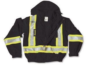 5-in-1 Fleece Black Rain Jacket