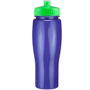 24 Oz. Contour Bottle w/ Push Pull Lid - Solid Colors