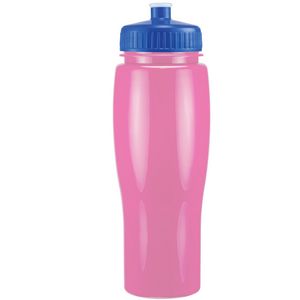 24 Oz. Contour Bottle w/ Push Pull Lid - Solid Colors