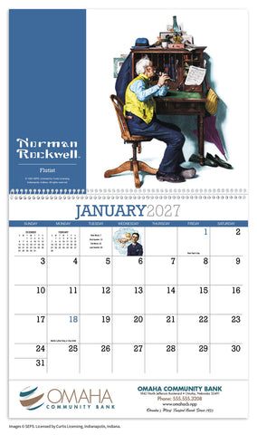 HotLine® Products Norman Rockwell Appointment Calendar - Spiral