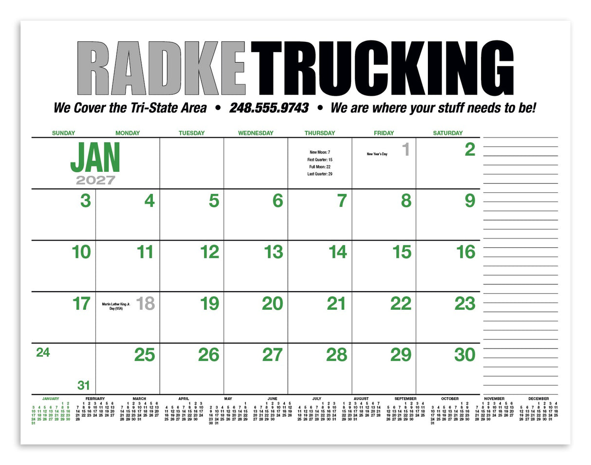 HotLine Products 13-Month Desk Pad Calendar image