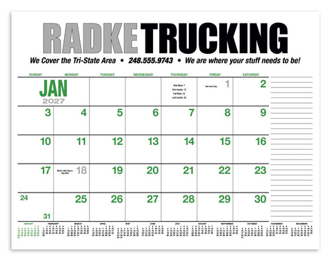 HotLine® Products 13-Month Desk Pad Calendar