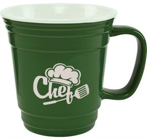 Fiesta 13.4oz 2tone green/white mug in Ripple gift box