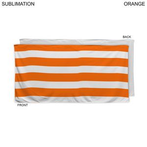 72 Hr Fast Ship - Cabana Stripe Sublimated, Absorbent Microfiber Dri-Lite Terry Beach Towel, 30x60