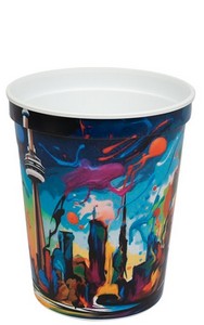Custom Full Wrap Stadium Cup 16oz plastic tumbler, white
