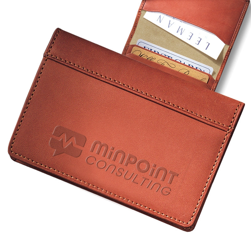 Fire Island™ Sueded Full-Grain Leather Business Card Case