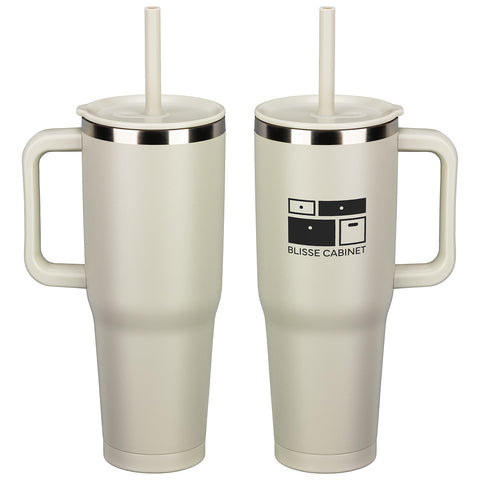 SENSO® Summit 40 oz Insulated Stainless Steel Travel Mug with Press-In Straw