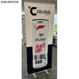 24Hr Express Ship-Sublimated Heavy Fabric Premium Retractable Pull Up Banner, Stand & Bag, (33.5"x79
