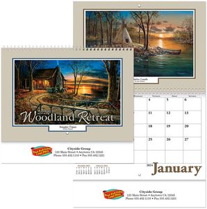 Full Colour Woodland Retreat Spiral Wall Calendar