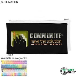 72 Hr Fast Ship - Plush and Soft Velour Terry Cotton Blend Colored Pool Towel, 24x48, Sublimated