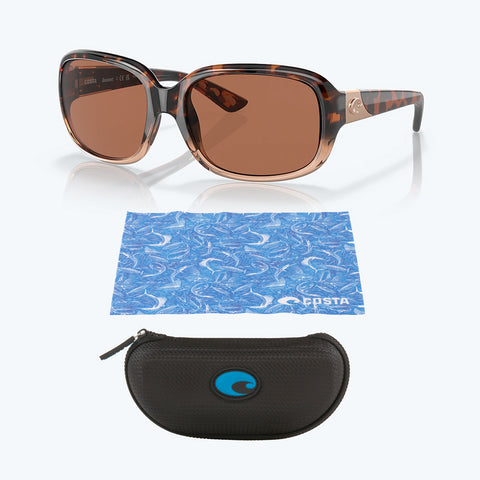Costa Del Mar Gannet Ladies Polarized Sunglasses, Shiny Tortoise Fade Frame