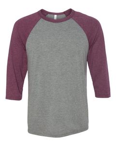 Bella+Canvas® Unisex Three-Quarter Sleeve Baseball Tee