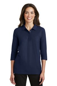 Port Authority® Ladies Silk Touch™ 3/4 Sleeve Polo Shirt