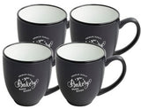 ~ Bistro 16oz 2tone black/white mug S/4 in Raven gift box