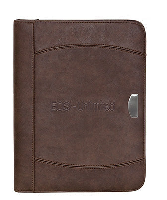 Zippered Notebook Portfolio: Brown: Brown