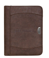 Zippered Notebook Portfolio: Brown: Brown