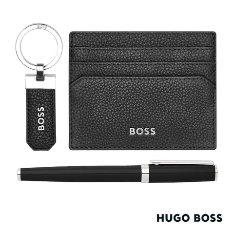 Hugo Boss® Rollerball Pen, Key Ring & Card Holder Set