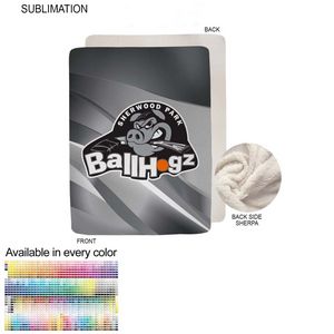 Sherpa Faux Wool Lined Micro Mink Throw, 60x80, Sublimated Edge to Edge 1 side