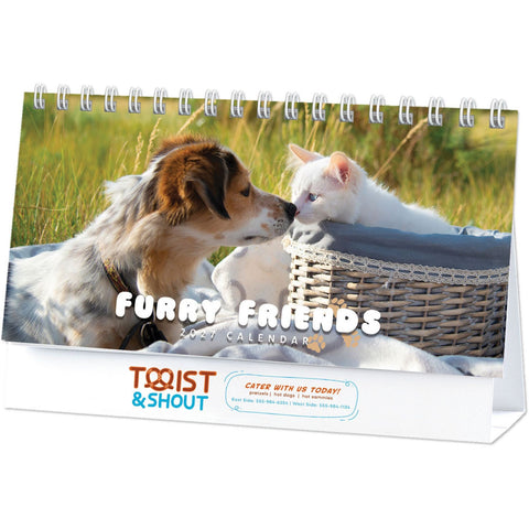 Full Colour Furry Friends Desk Calendar