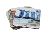 Square Cork Coaster 4pcs Set With Window Show Box