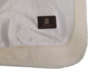 Sherpa Faux Wool Lined Micro Mink Throw, 50x60, with Lasered logo patch, NO SETUP CHARGE