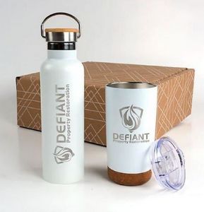 Cork And Bamboo Drinkware Set