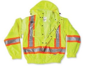 5-In-1 Fleece Lime Green Rain Jacket