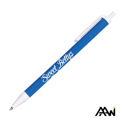 Value Slim Pen w/Glossy Colored Barrel - Matte White Accent