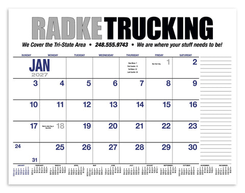 HotLine® Products 13-Month Desk Pad Calendar