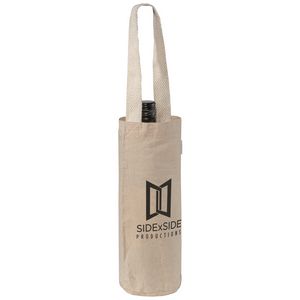 Single-Bottle Wine Tote Bag - 6 oz Recycled Cotton Blend
