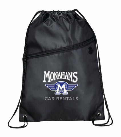 Robin Drawstring Polyester Bag with Front Zipper Pocket