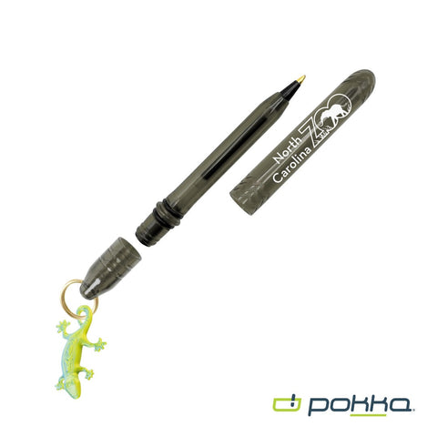 Pokka? Pocket Pen w/Dock & Gold Keyring & Charm in Tin Box