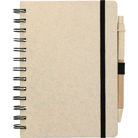 5'' x 7'' FSC® Mix Wheat Straw Notebook with Pen