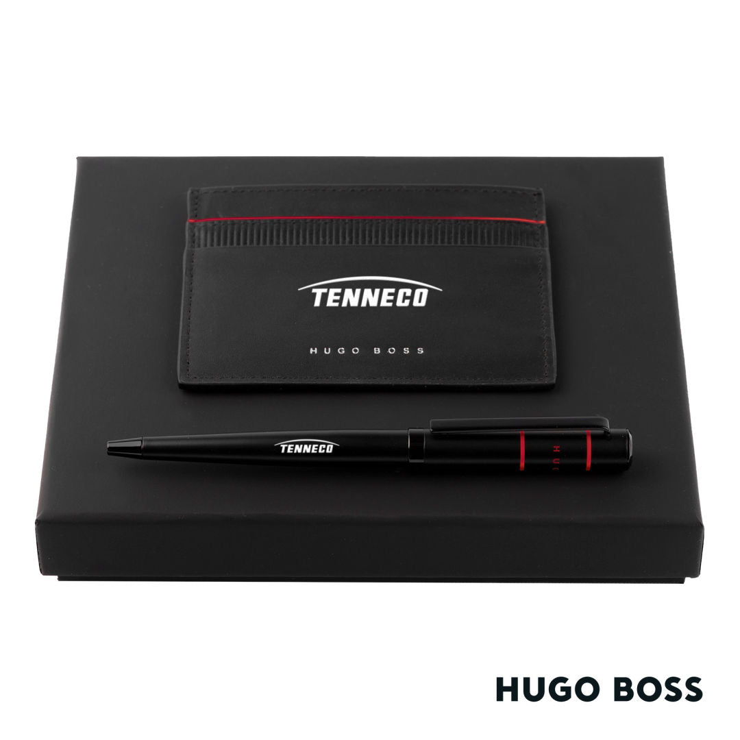 Hugo Boss® Gear Card Holder/Ribbon Matrix Ballpoint Pen