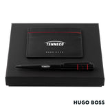 Hugo Boss® Gear Card Holder/Ribbon Matrix Ballpoint Pen