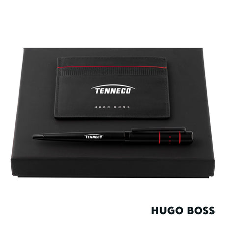 Hugo Boss® Gear Card Holder/Ribbon Matrix Ballpoint Pen
