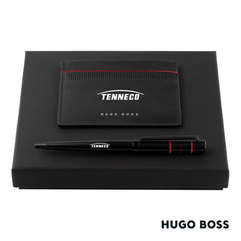 Hugo Boss® Gear Card Holder/Ribbon Matrix Ballpoint Pen