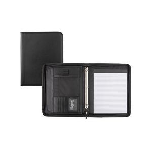 Bugatti Vegan Leather Ring Binder 1-inch with card Slots and zip around closure