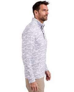 Cutter & Buck Traverse Stretch Camo Print Eco Quarter Zip Mens Big and Tall Pullover