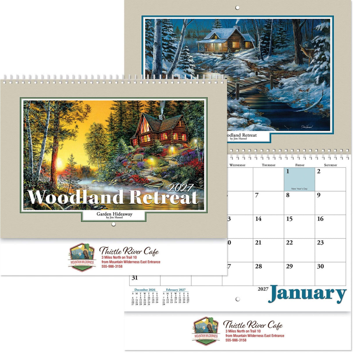 Full Colour Woodland Retreat Spiral Wall Calendar