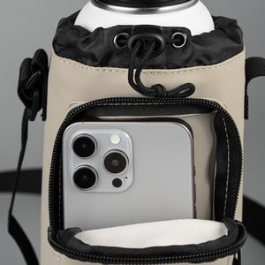 Flen Recycled PU Zipper Pocket Bottle Bag - 60 oz - Heat Transfer