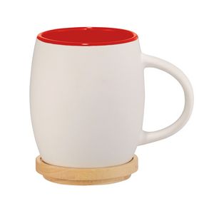 Hearth Ceramic Mug with Wood Lid/Coaster 15oz