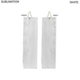 48 Hr Quick Ship - Plush Velour Terry Cotton blend Golf Towel, Finished size 5x18, Trifold