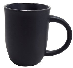 Salem 14oz black matte ceramic mug with black trim - Etched