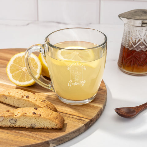 Pod Etched Tapered Glass Mug 15.5 Oz.