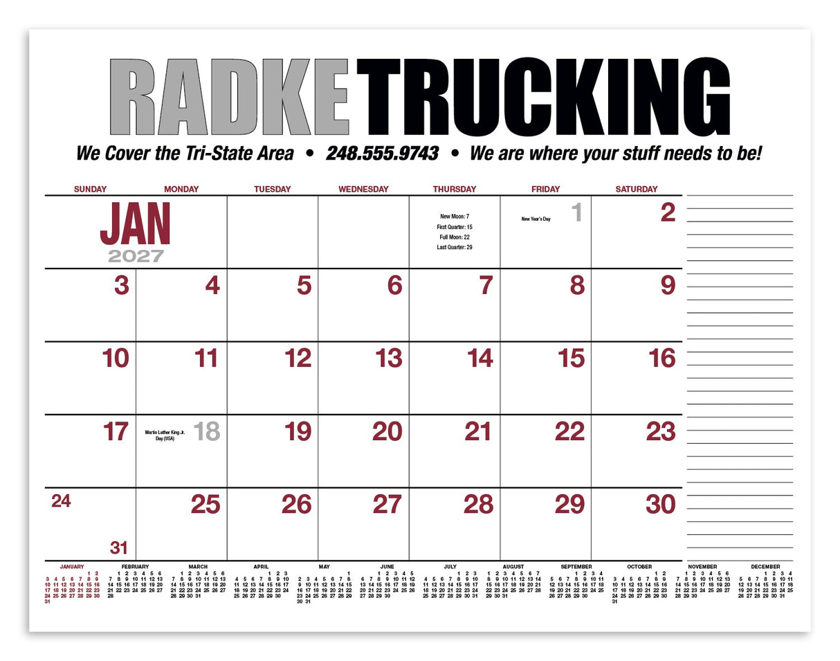 HotLine Products 13-Month Desk Pad Calendar image